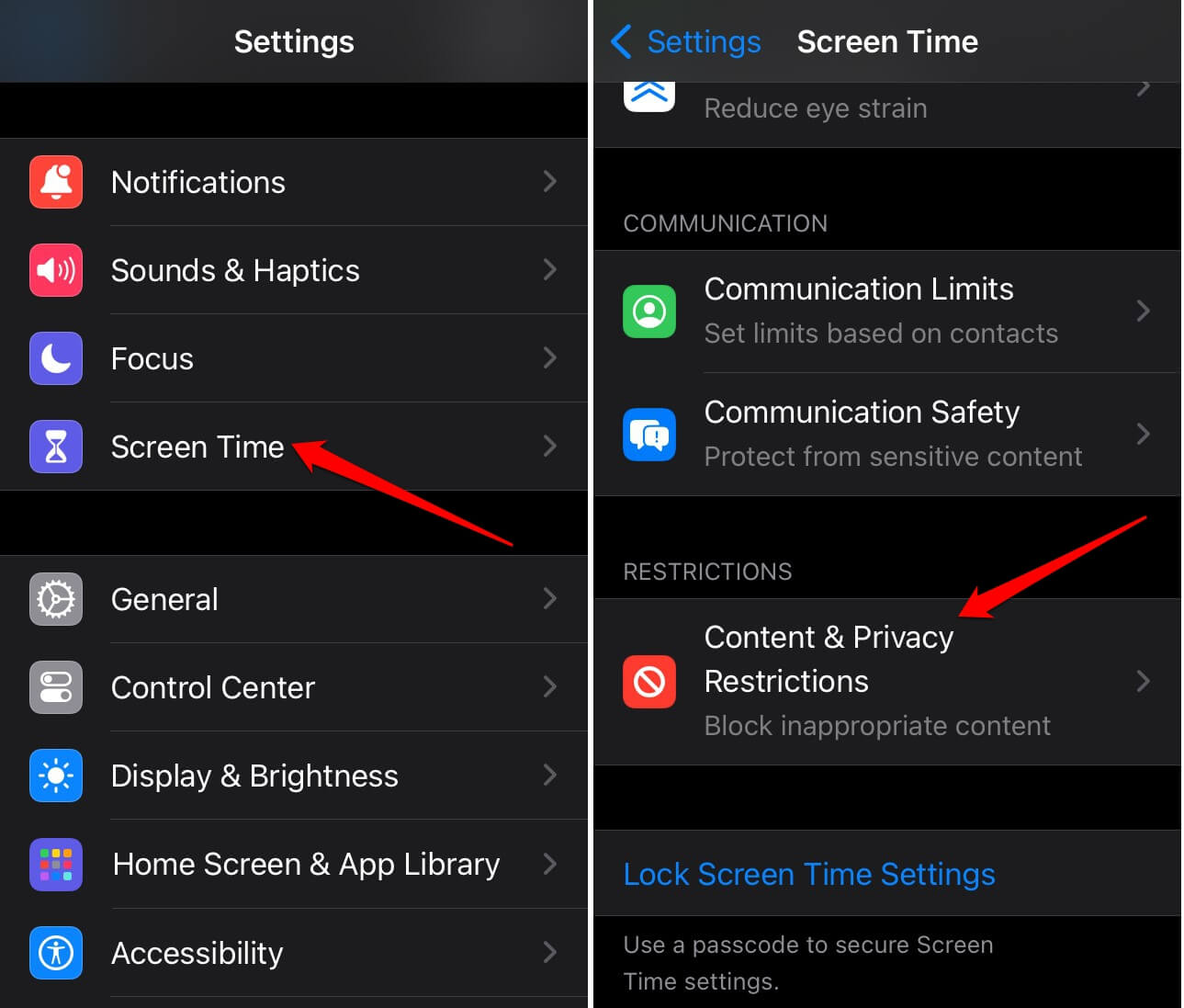 iOS 17 Inhalts- und Datenschutzbeschränkungen