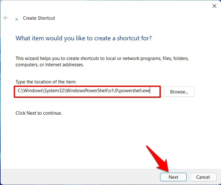 File di collegamento per aprire PowerShell come amministratore