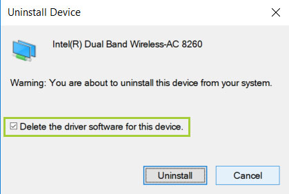 Desinstalar el controlador del adaptador inalámbrico