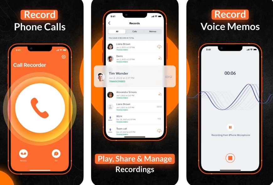iPhone用Call Recorder iCallベスト通話録音アプリ