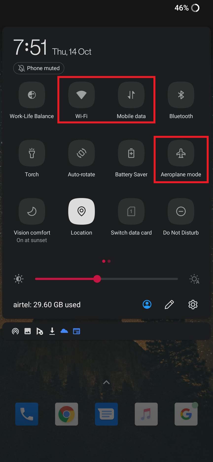disattiva connessione internet