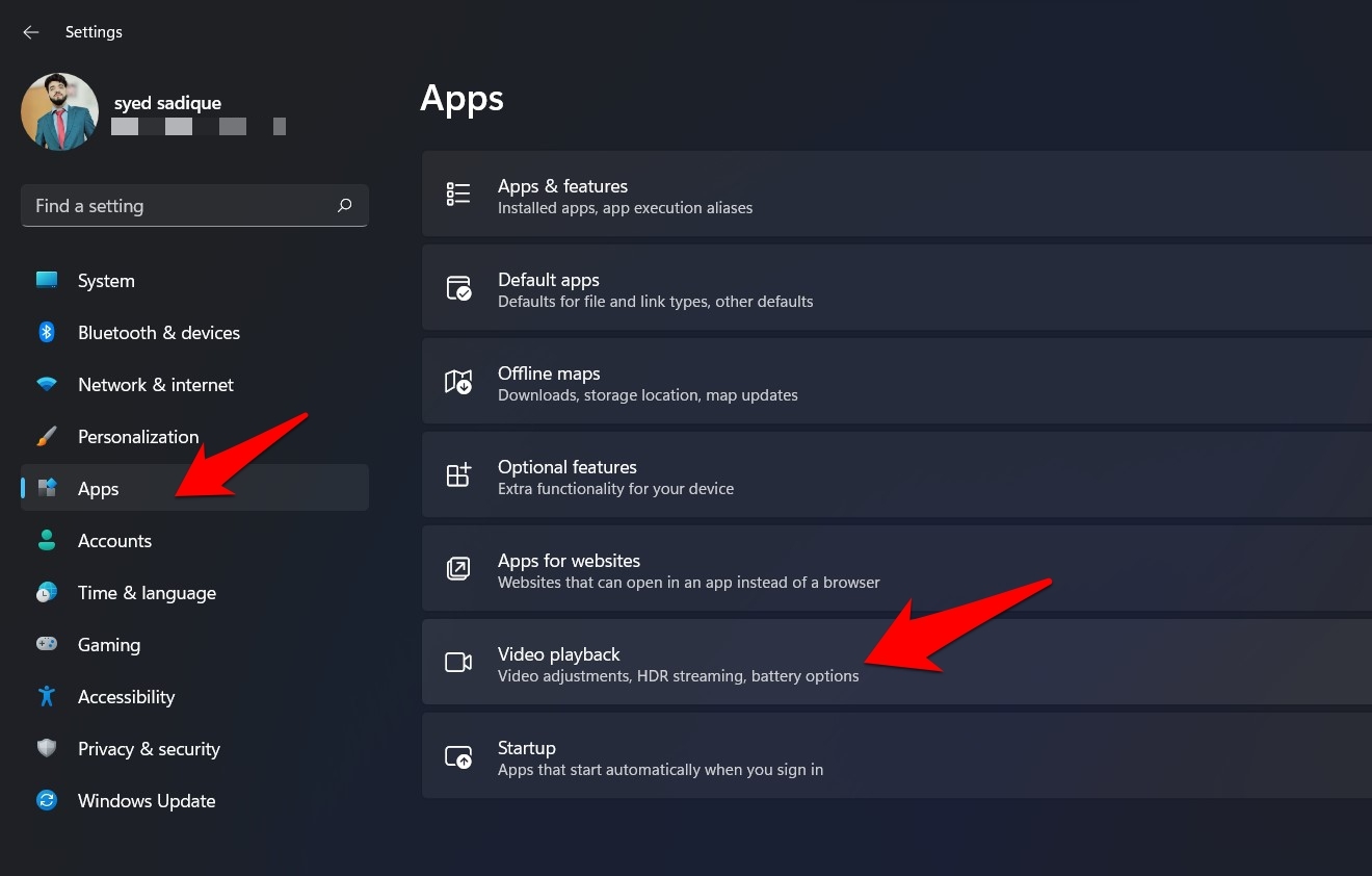 reprodução de vídeo windows 11