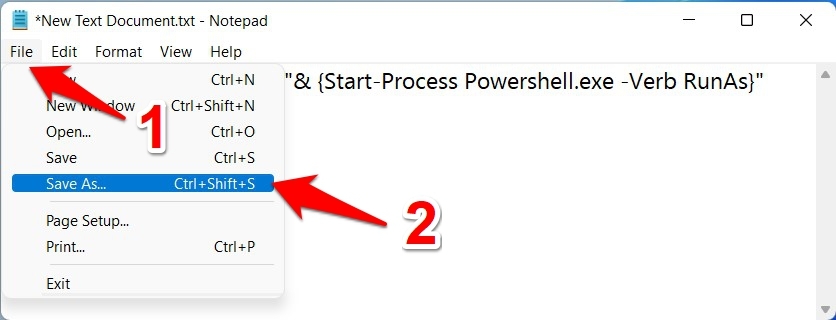 opzione salva con nome file batch powershell