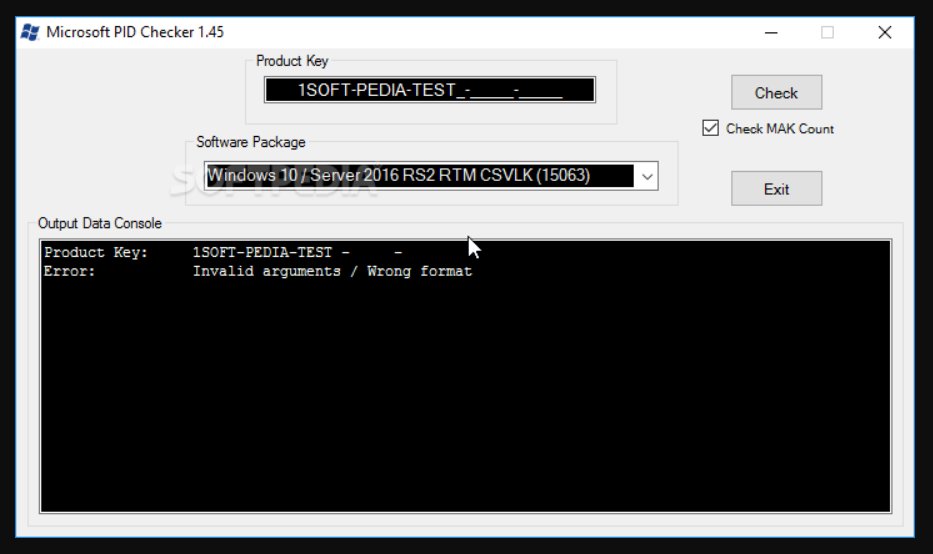 Usando la herramienta Microsoft PID Checker