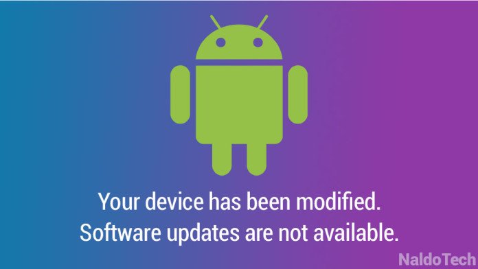 Dispositivo modificado, não pode atualizar