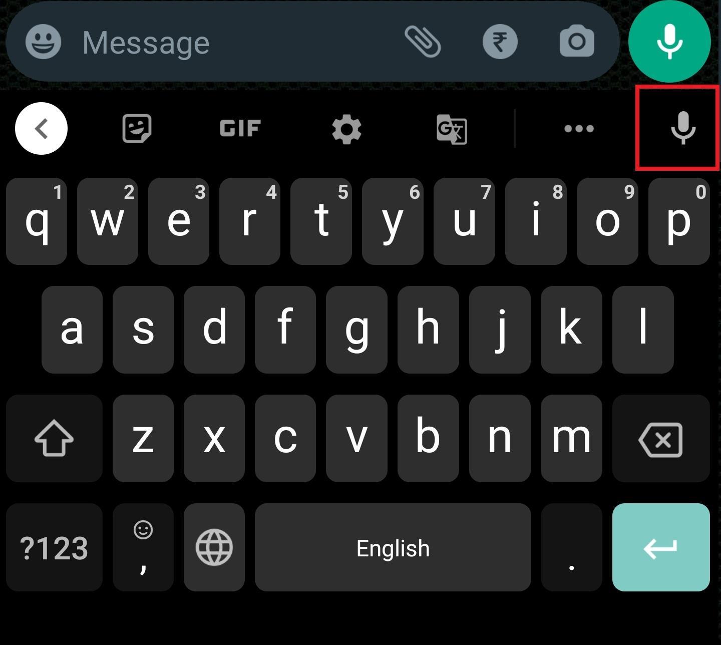 Klicken Sie auf das Mikrofonsymbol auf der Tastatur
