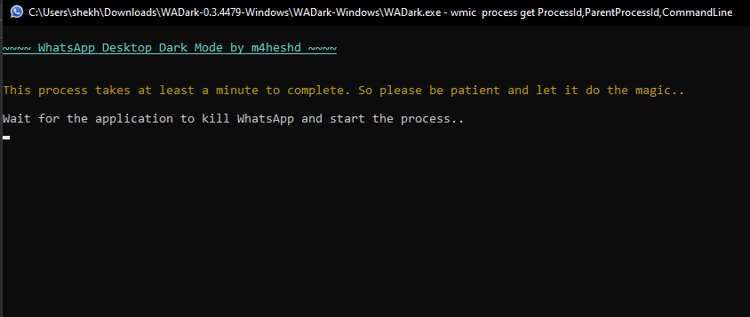 Dark Mode on WhatsApp Desktop