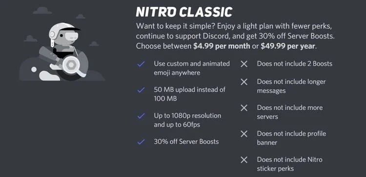 Discord Nitro против Nitro Classic