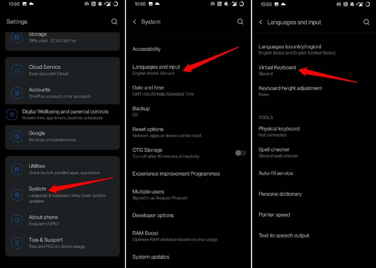 gestisci app della tastiera virtuale