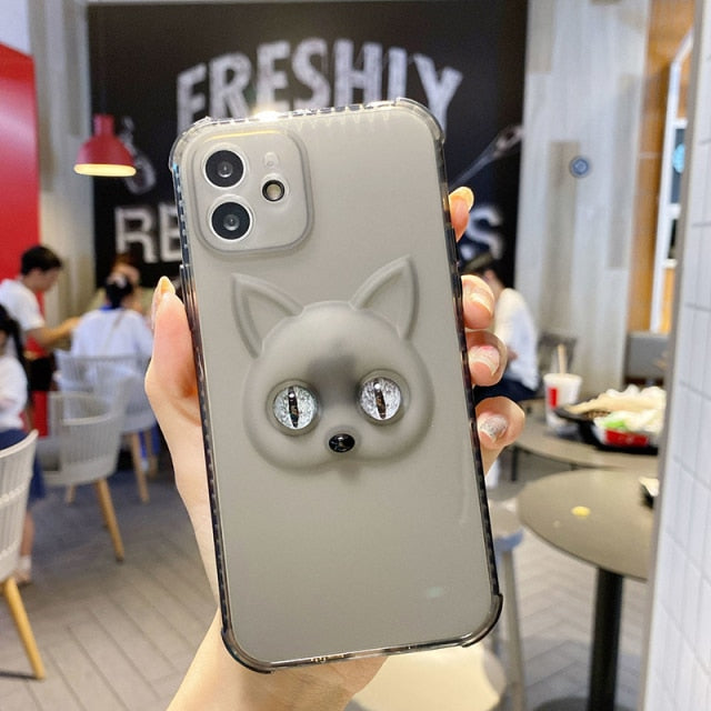 Custodia Occhi di Gatto Luminosi al Buio per iPhone 13 Pro Max