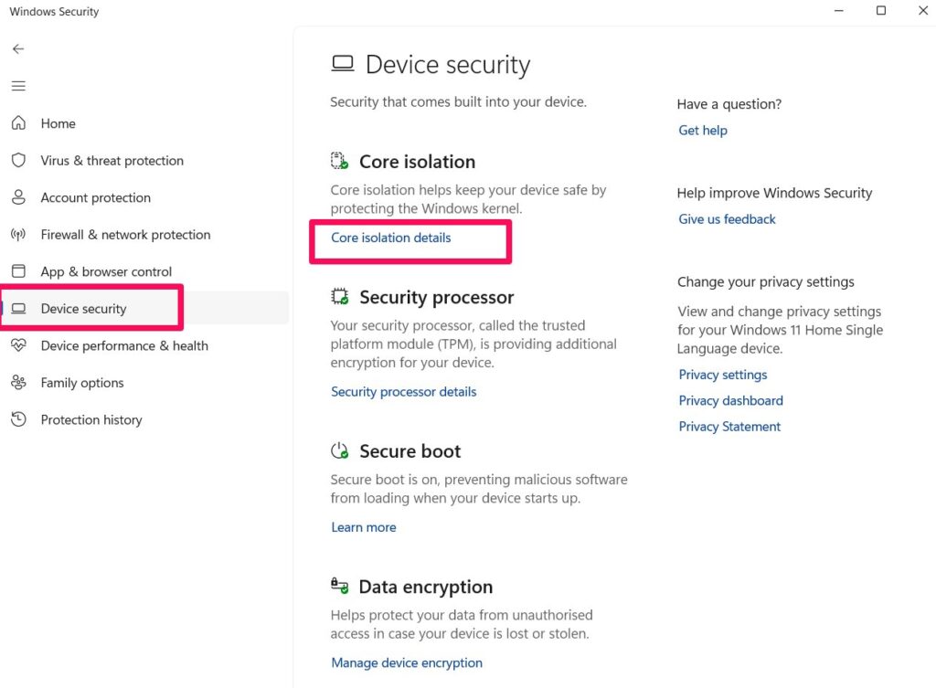 Disabilita l'integrità della memoria e VBS - Ottimizza Windows 11 per il gioco
