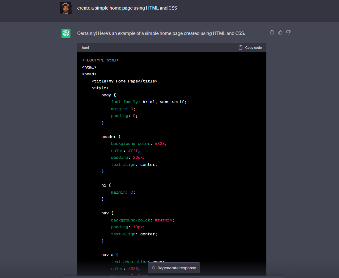 Creare una semplice pagina web con ChatGPT