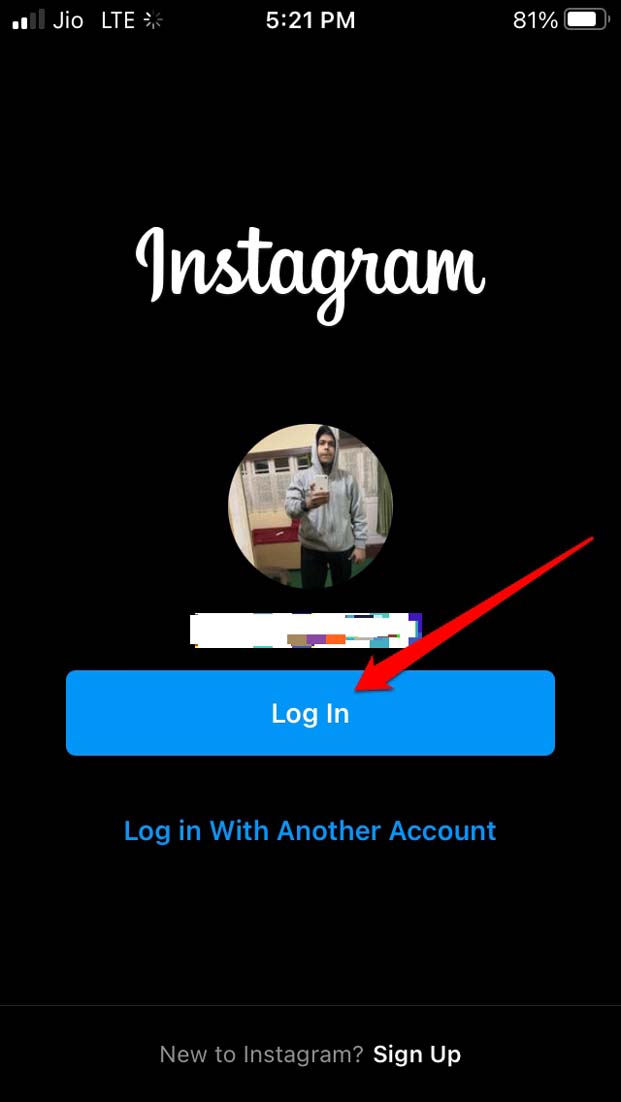 accedi a instagram