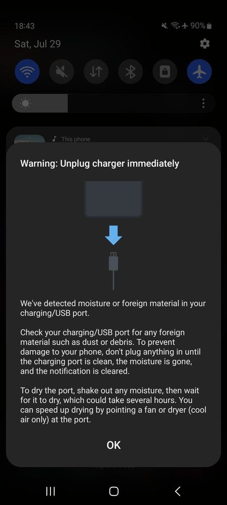 Umidade Detectada na Porta de Carregamento ou USB em Dispositivos Samsung