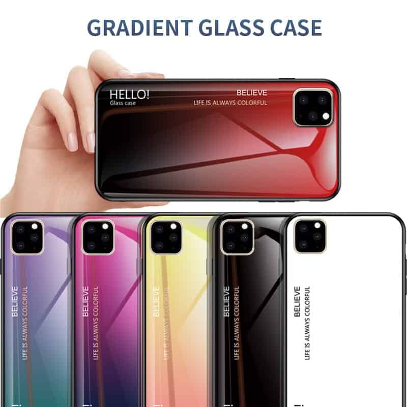 Custodie in vetro temperato gradientato Ollyden per iPhone 11