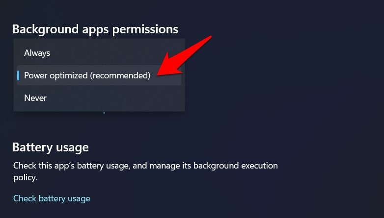 permissões de aplicativos em segundo plano no windows 11