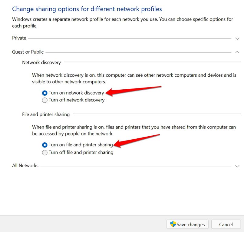 abilita condivisione della stampante in Windows 11
