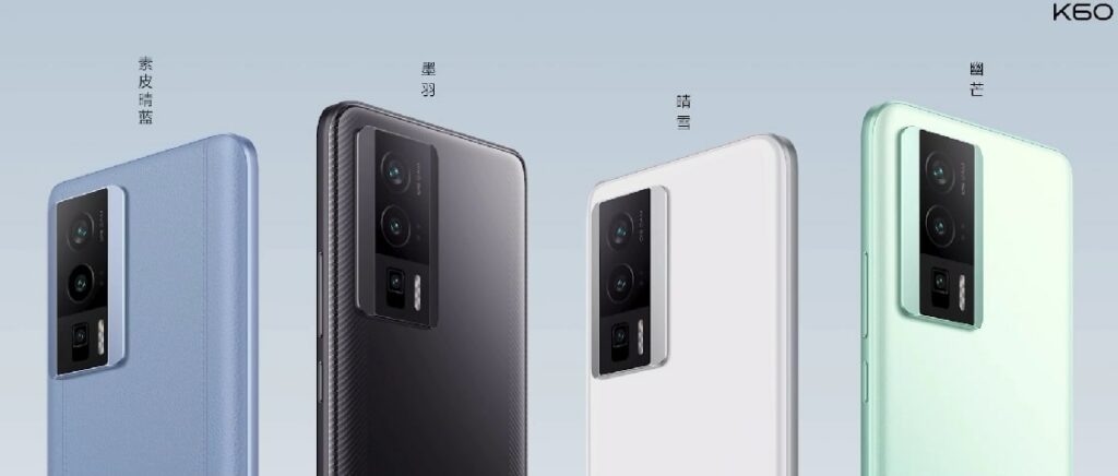Il Redmi K60 in quattro opzioni di colore