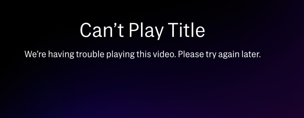 Ошибка HBO Max не может воспроизвести название