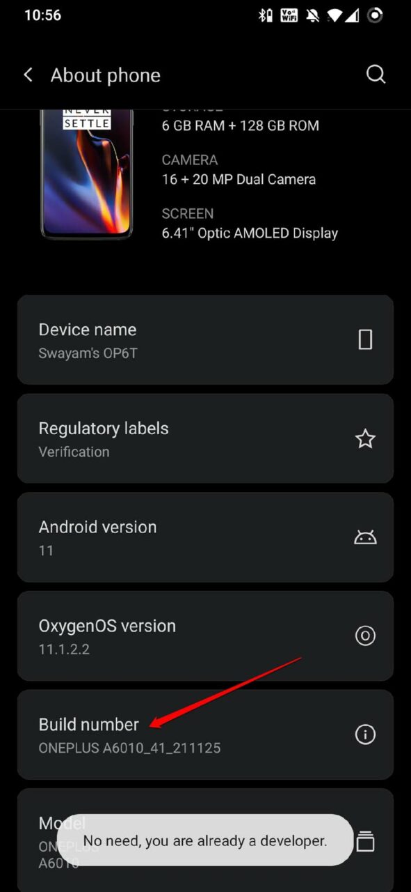 numero di build smartphone