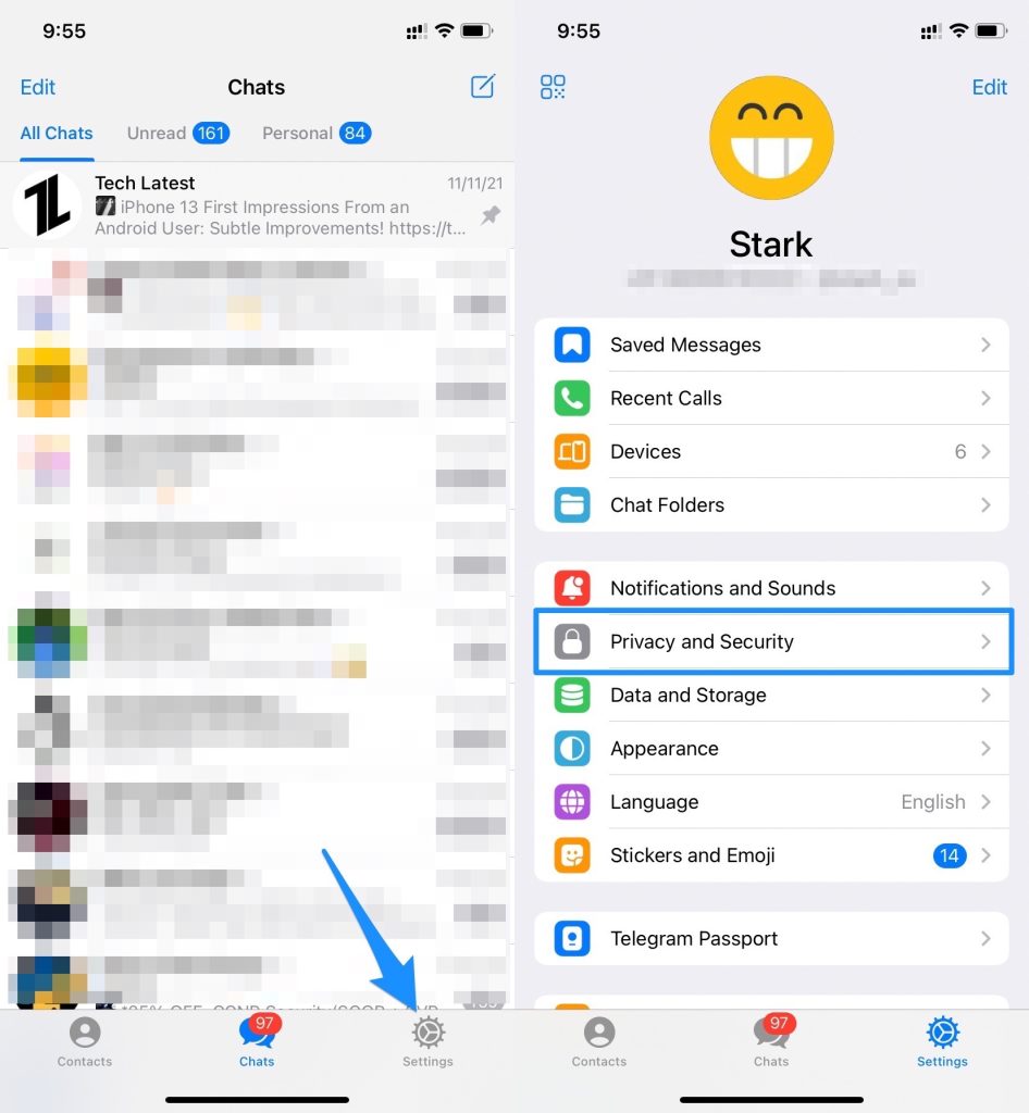 Supprimer le compte Telegram