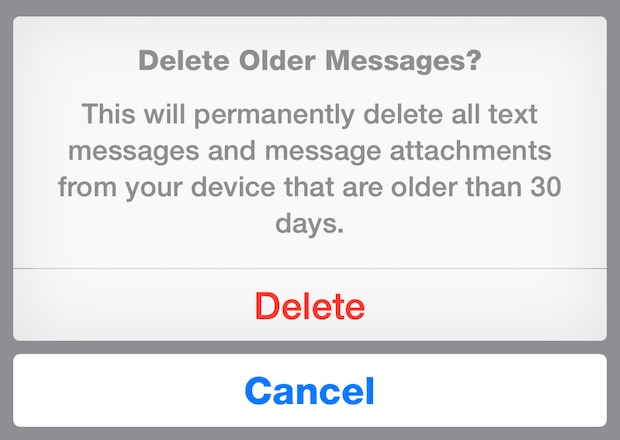 premi il pulsante di eliminazione per eliminare i messaggi vecchi sul tuo iphone