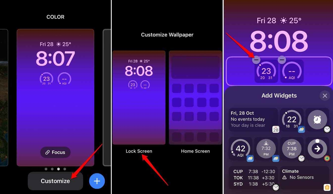 supprimer le widget de l'écran de verrouillage