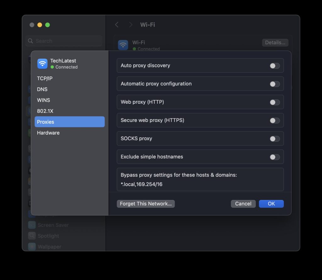 Proxy Mac