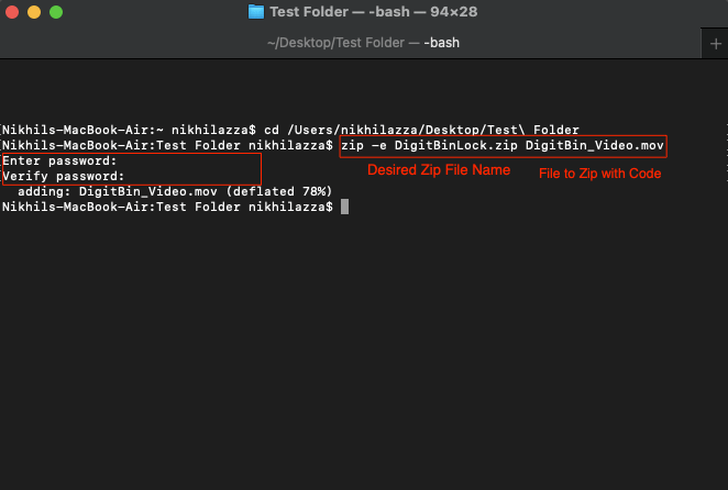 Add File and Password