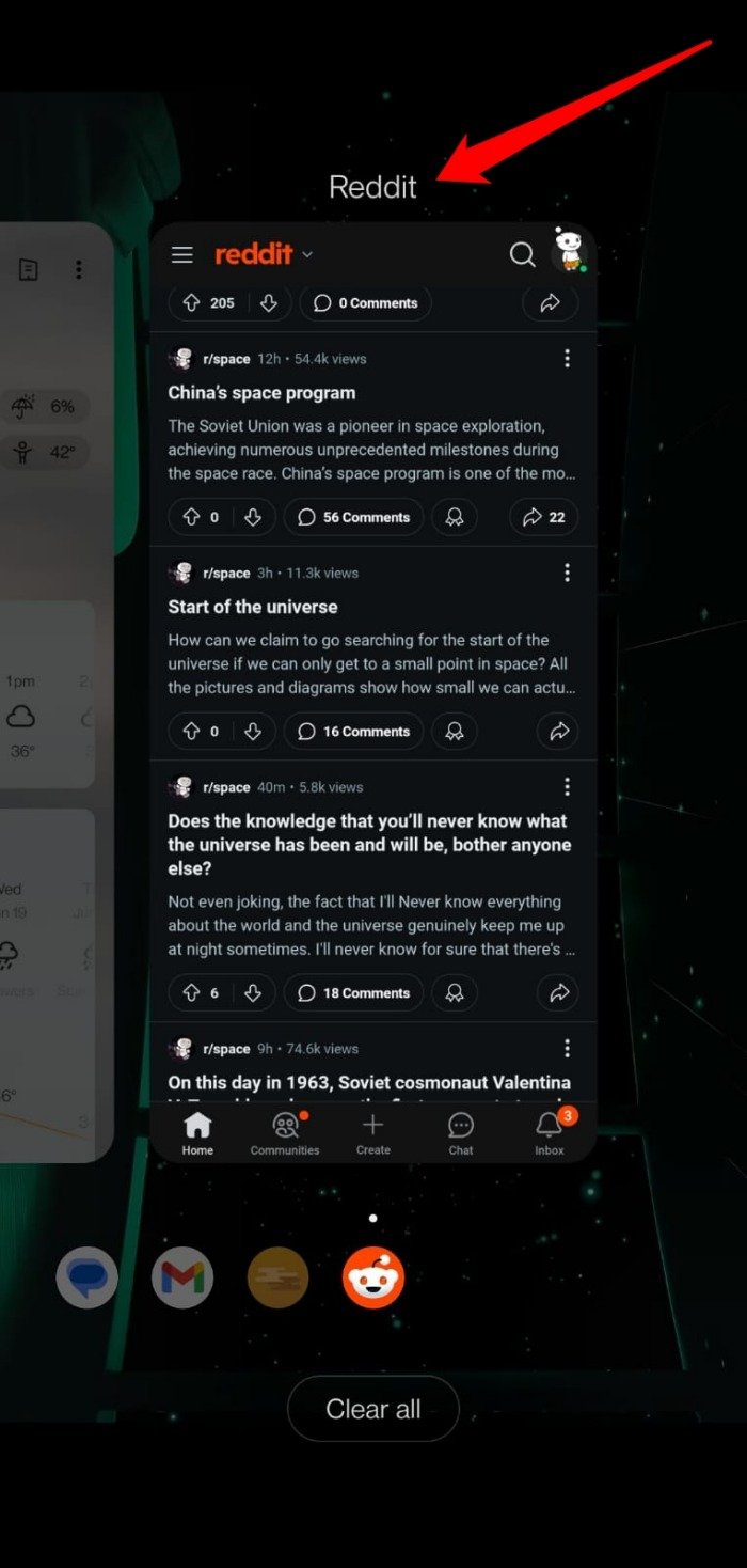 forcer la fermeture de l'application Reddit