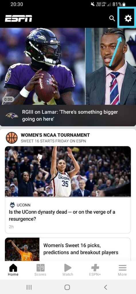 Von der ESPN-App abmelden - ESPN-App funktioniert nicht