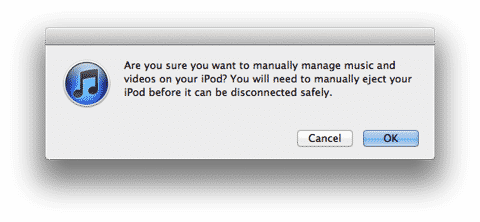iPod에 복사한 후 iTunes에서 음악 제거하기