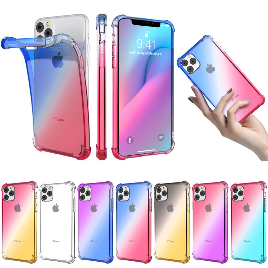 Questa è una custodia Gradient per l'iPhone 11 Pro Max che è trasparente e ha anche molti colori.