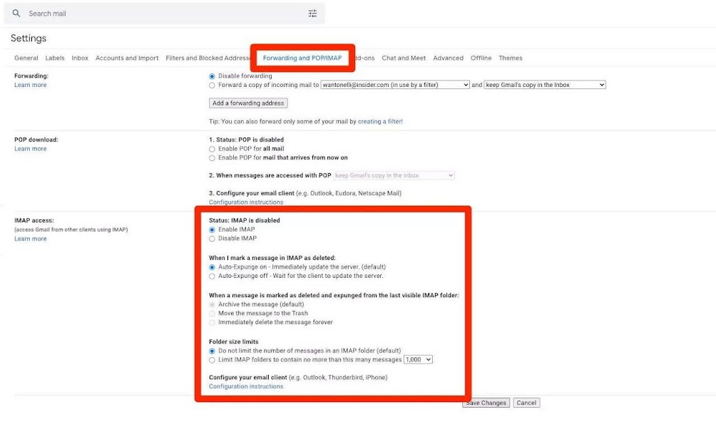 Gmail ne reçoit pas d'emails