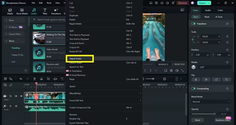 Ducking audio dans Filmora et OBS Studio