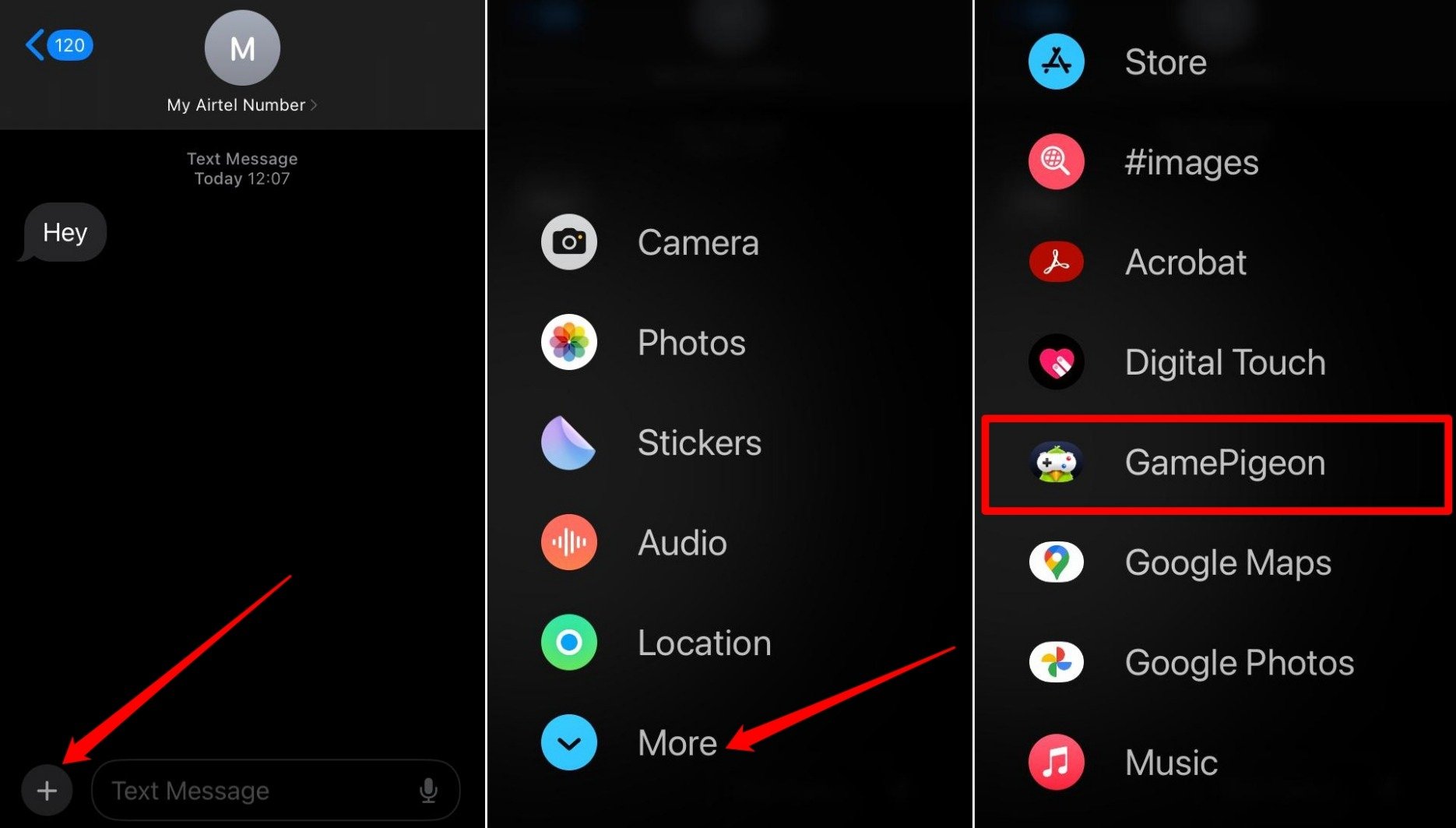 iniciar gamepigeon no iMessage