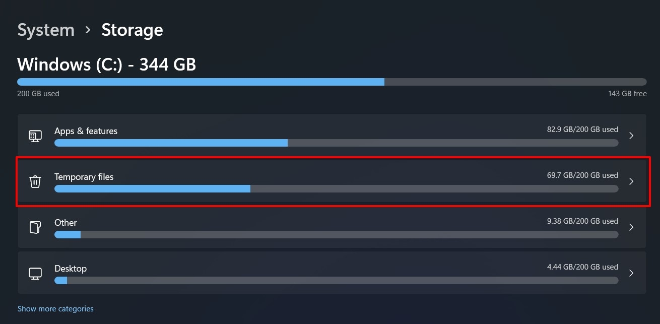menu archiviazione windows 11