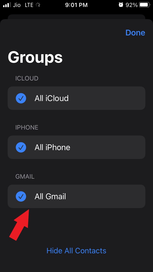 Tous Gmail activé