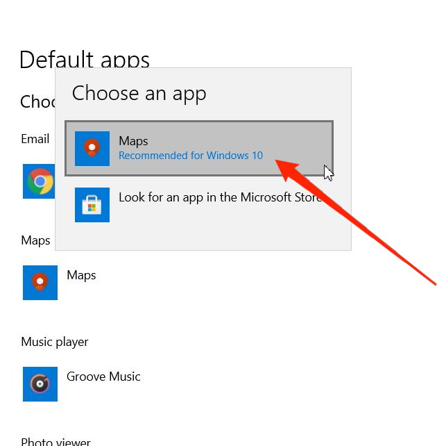 Standard-App für Karten in Windows 11 auswählen