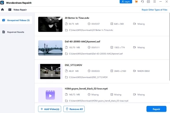 Wondershare Repairit Video Repair