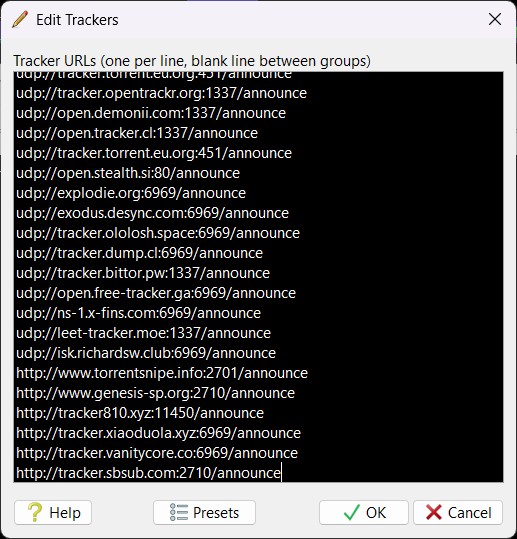 Liste des Trackers Torrent