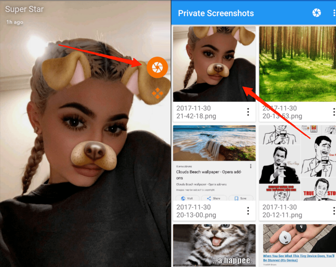 Klicken Sie auf das Aufnahme-Symbol, und der Snap wird in der Galerie Ihres Geräts gespeichert.