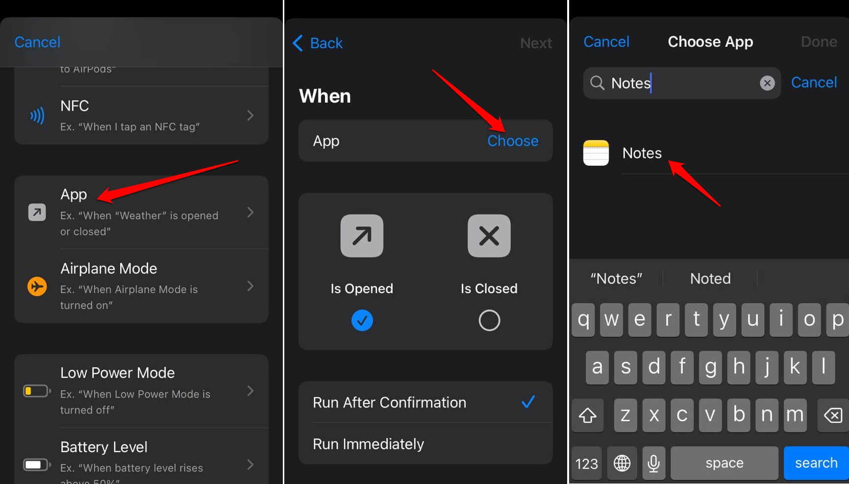 App auswählen, um sie zu sperren