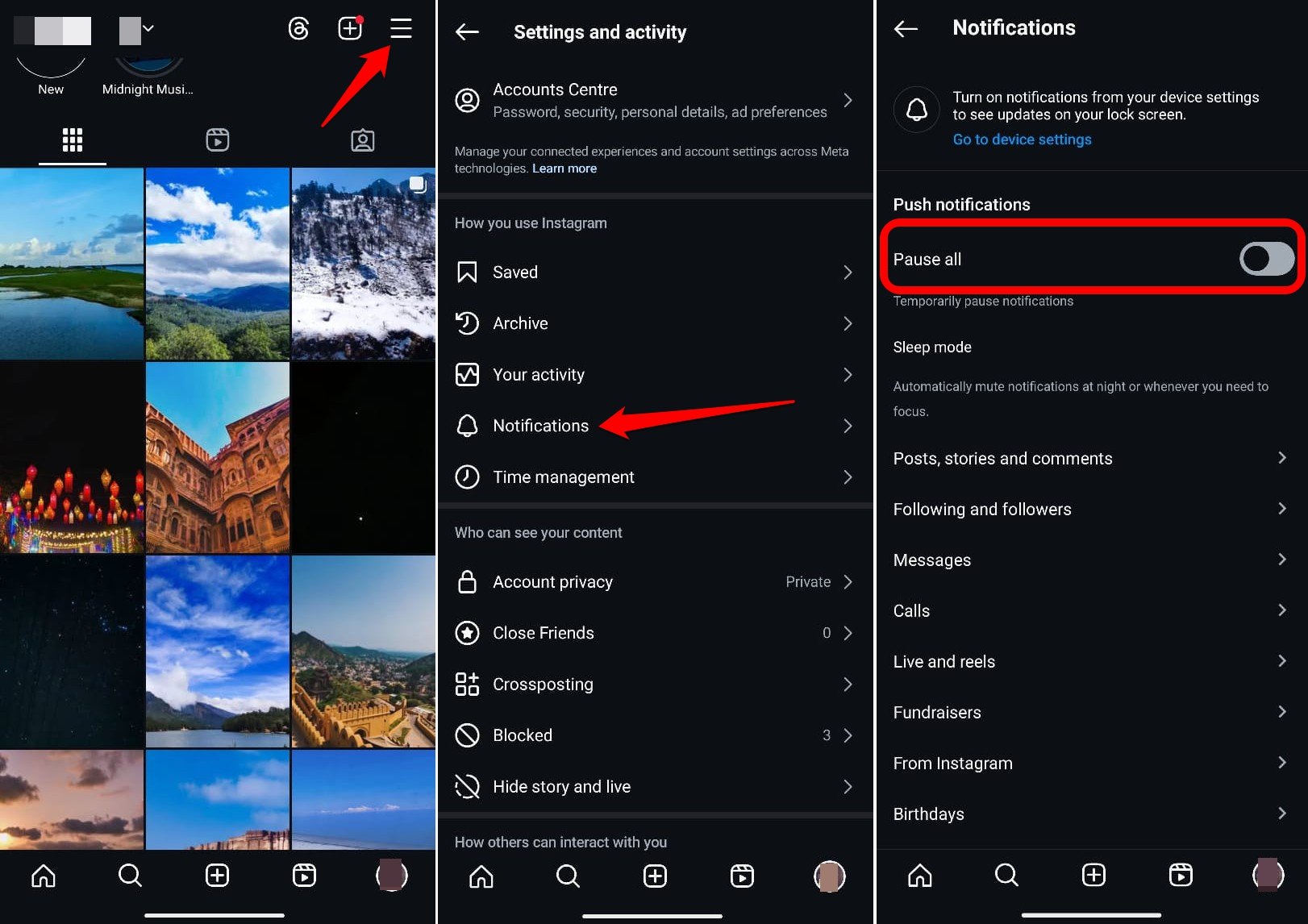 Benachrichtigungen auf Instagram wiederherstellen
