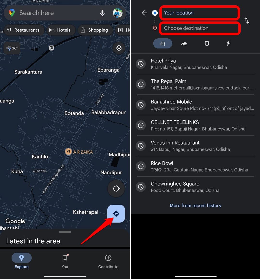 encontrar distancia entre origen y destino Google Maps