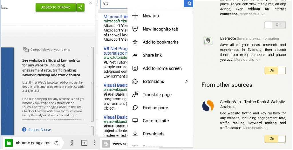 Installazione Estensione Chrome in Yandex Browser