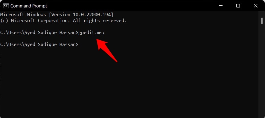 Gruppenrichtlinien-Editor in Windows 11 über Eingabeaufforderung öffnen