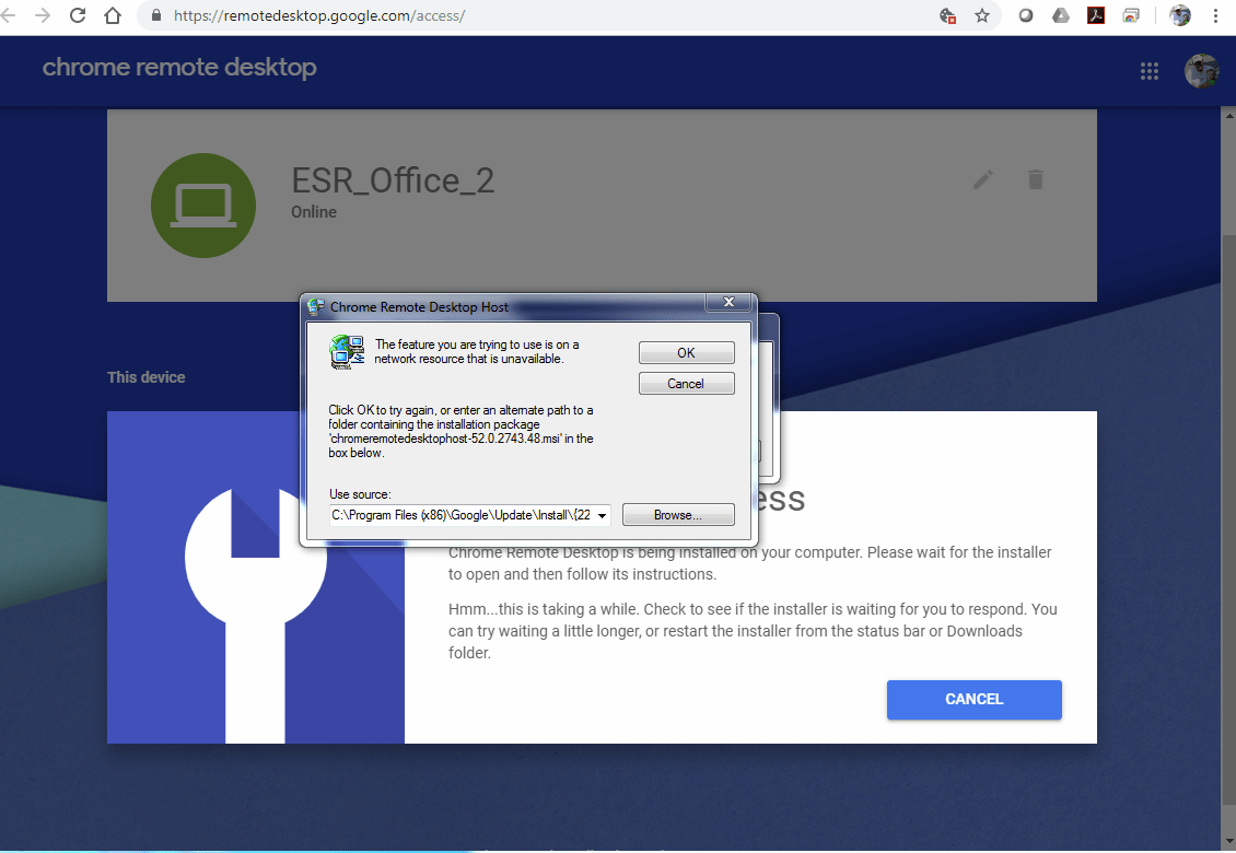 Installer Chrome Remote Desktop sur Windows