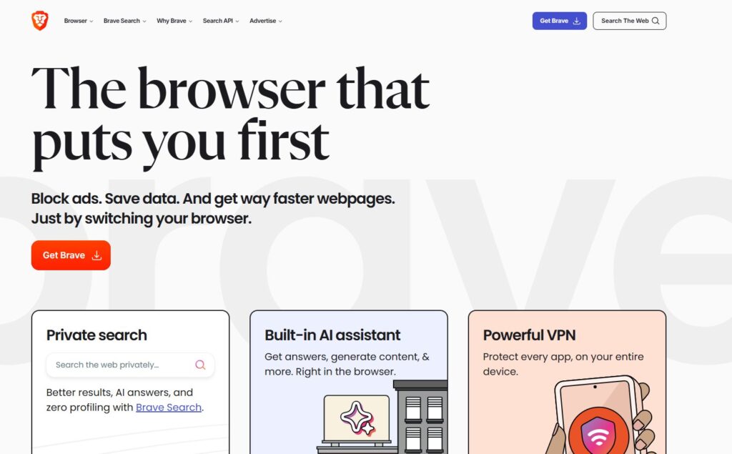 Brave – Confidentialité sans compromis - Meilleur navigateur basé sur Chromium