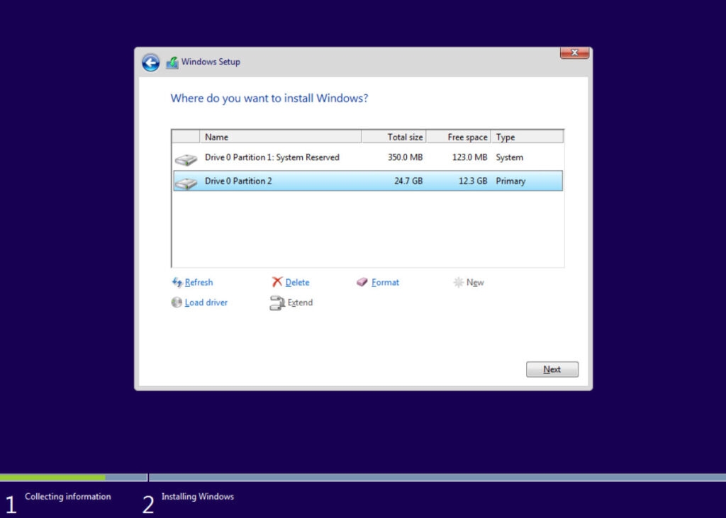 Reinstalla Windows